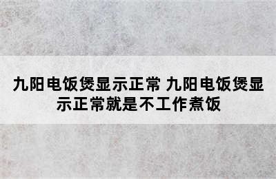 九阳电饭煲显示正常 九阳电饭煲显示正常就是不工作煮饭